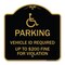 Signmission Parking Vehicle Id Required Up to $200 Fine for Violation With Handicapped Symbol, BG-1818-23350 A-DES-BG-1818-23350 - alternate 1